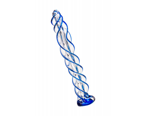 Прозрачный спиралевидный стимулятор из стекла - 18,5 см.