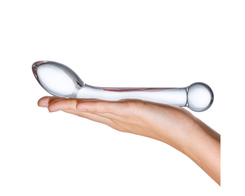 Заказать Прозрачный стеклянный фаллос для точки G Slimline G-Spot - 20 см.
