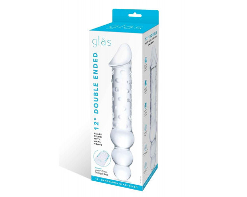 Заказать Прозрачный двухсторонний стимулятор 12  Double Ended Dildo - 28 см.