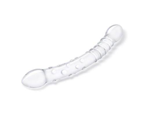 Заказать Двусторонний стеклянный фаллоимитатор 12’’ Girthy Double Trouble Glass Dildo - 30 см.