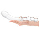 Заказать Стеклянный двусторонний фаллоимитатор 12,5’’ Girthy Double Sided Dong With Anal Bead Grip Handle - 32 см.