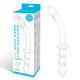 Заказать Изогнутый стеклянный фаллоимитатор 12’’ Girthy Ribbed G-Spot Glass Dildo With Handle Grip Double Ended - 30 см.