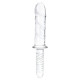 Заказать Стеклянный фаллоимитатор с рукоятью 11’’ Girthy Cock Double Ended With Handle - 28 см.