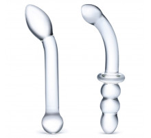 Набор из 2 стеклянных изогнутых фаллоимитаторов