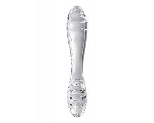 Заказать Прозрачный двусторонний стеклянный фаллоимитатор Dazzling Crystal 1 - 18,5 см.
