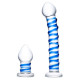 Заказать Набор из 2 стеклянных игрушек с синей спиралью Swirly Dildo   Buttplug Set