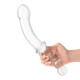Заказать Стеклянный двусторонний фаллоимитатор 12,5’’ Girthy Double Sided Dong With Anal Bead Grip Handle - 32 см.