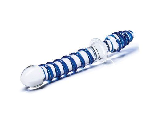 Заказать Двусторонний фаллоимитатор с анальной пробкой Mr. Swirly Dildo   Butt Plug - 25 см.