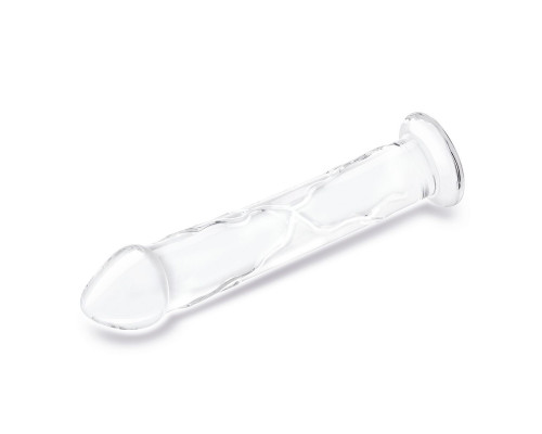 Заказать Большой стеклянный стимулятор 12’’ Glass Dildo With Veins   Flat Base - 28 см.