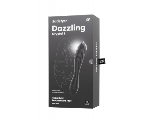 Заказать Черный двусторонний фаллоимитатор Dazzling Crystal 1 - 18,5 см.
