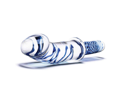 Заказать Прозрачно-синий двусторонний стимулятор 11  Realistic Double Ended Dildo - 28 см.