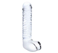 Прозрачный фаллоимитатор 8  Realistic Ribbed Glass Dildo - 20,3 см.