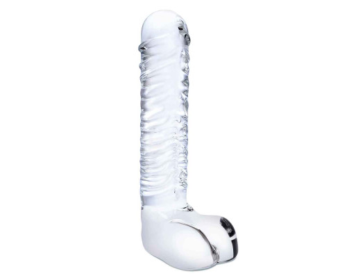 Заказать Прозрачный фаллоимитатор 8  Realistic Ribbed Glass Dildo - 20,3 см.