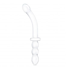 Прозрачный ребристый двусторонний стимулятор Ribbed G-Spot - 20 см.