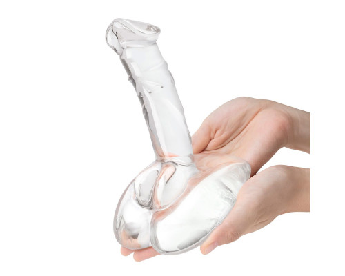 Заказать Стеклянный фаллоимитатор на подставке 7,5’’ Rideable Standing Glass Cock With Stability Base - 19 см.