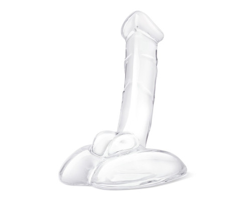 Заказать Стеклянный фаллоимитатор на подставке 7,5’’ Rideable Standing Glass Cock With Stability Base - 19 см.