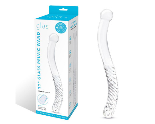 Заказать Стеклянный фаллоимитатор 11’’ Glass Pelvic Wand Double Ended - 28 см.