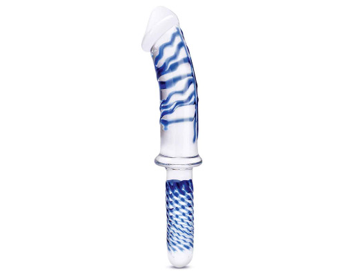 Заказать Прозрачно-синий двусторонний стимулятор 11  Realistic Double Ended Dildo - 28 см.