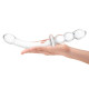 Заказать Прозрачный ребристый двусторонний стимулятор Ribbed G-Spot - 20 см.