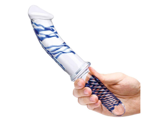 Заказать Прозрачно-синий двусторонний стимулятор 11  Realistic Double Ended Dildo - 28 см.