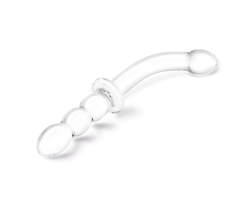 Заказать Прозрачный ребристый двусторонний стимулятор Ribbed G-Spot - 20 см.