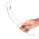 Заказать Изогнутый стеклянный фаллоимитатор 12’’ Girthy Ribbed G-Spot Glass Dildo With Handle Grip Double Ended - 30 см.