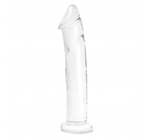 Большой стеклянный стимулятор 12’’ Glass Dildo With Veins   Flat Base - 28 см.
