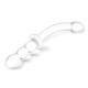 Заказать Изогнутый стеклянный фаллоимитатор 12’’ Girthy Ribbed G-Spot Glass Dildo With Handle Grip Double Ended - 30 см.