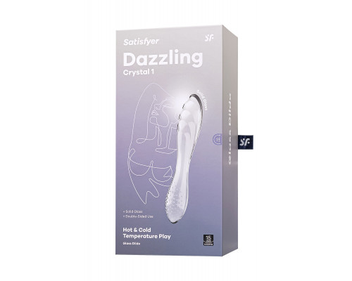 Заказать Прозрачный двусторонний стеклянный фаллоимитатор Dazzling Crystal 1 - 18,5 см.
