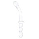 Заказать Изогнутый стеклянный фаллоимитатор 12’’ Girthy Ribbed G-Spot Glass Dildo With Handle Grip Double Ended - 30 см.