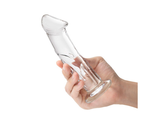 Заказать Прозрачный стеклянный фаллоимитатор 6’’ Glass Dildo With Veins   Flat Base - 15,2 см.