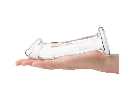 Заказать Прозрачный стеклянный фаллоимитатор 6’’ Glass Dildo With Veins   Flat Base - 15,2 см.