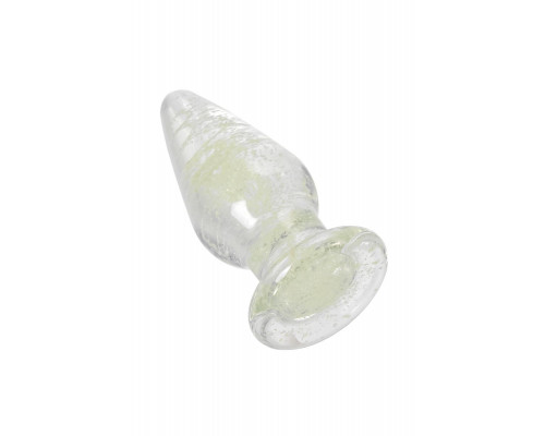 Заказать Прозрачная, светящаяся в темноте анальная втулка - 9,8 см.