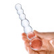 Заказать Изогнутный прозрачный стимулятор Beaded Dildo - 13 см.