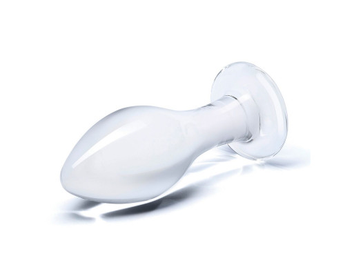 Заказать Прозрачная округлая анальная пробка Classic Glass Butt Plug - 10 см.
