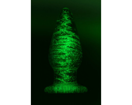 Заказать Прозрачная, светящаяся в темноте анальная втулка - 9,8 см.