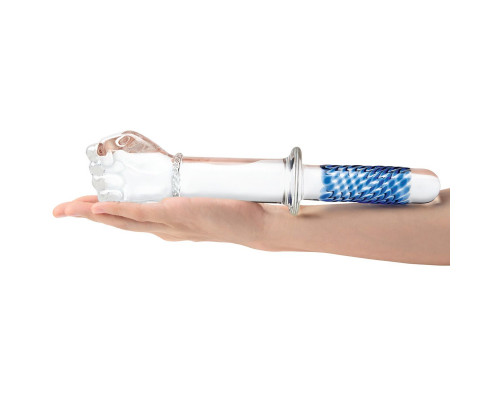 Заказать Стеклянный стимулятор в форме сжатой в кулак руки 11’’ Glass Fist Double Ended With Handle Grip - 28 см.