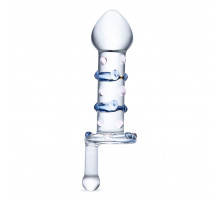 Небольшой стеклянный фаллос с ручкой Candy Land Juicer - 11,5 см.