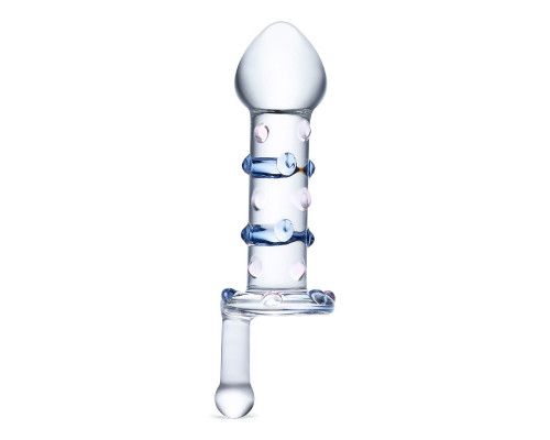 Заказать Небольшой стеклянный фаллос с ручкой Candy Land Juicer - 11,5 см.