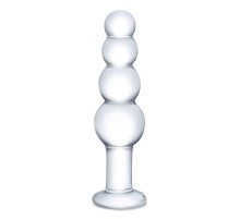 Прозрачная анальная пирамида 7,25  Beaded Butt Plug - 17 см.