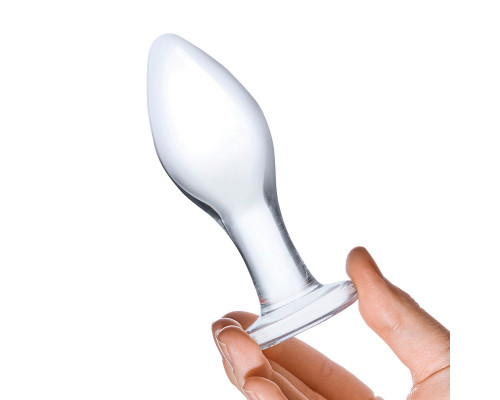 Заказать Прозрачная округлая анальная пробка Classic Glass Butt Plug - 10 см.
