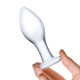 Заказать Прозрачная округлая анальная пробка Classic Glass Butt Plug - 10 см.