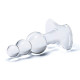 Заказать Прозрачная анальная пробка-елочка с 3 шариками Butt Plug with Tapere Base - 11 см.