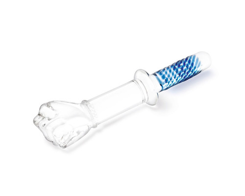 Заказать Стеклянный стимулятор в форме сжатой в кулак руки 11’’ Glass Fist Double Ended With Handle Grip - 28 см.