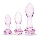 Заказать Набор из 3 стеклянных анальных пробок Rosebud Butt Plug Set
