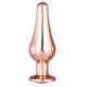 Золотистая анальная пробка с кристаллом Rose Gold Pleasure Plug S - 9 см.
