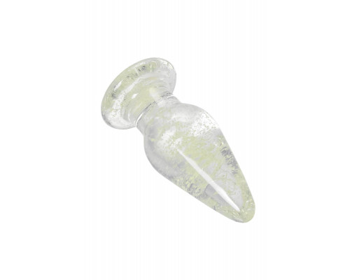 Заказать Прозрачная, светящаяся в темноте анальная втулка - 9,8 см.