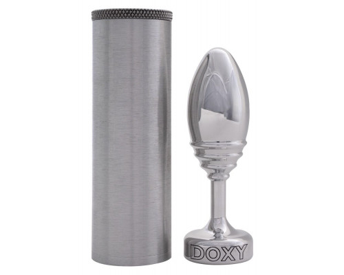 Заказать Серебристая анальная втулка Doxy Ribbed Butt Plug - 10,5 см.