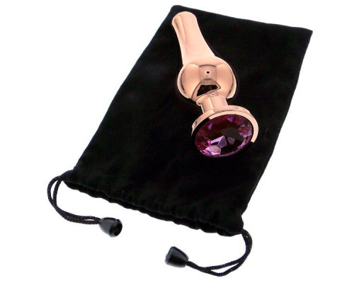 Золотистая анальная пробка с кристаллом Rose Gold Pleasure Plug S - 9 см.