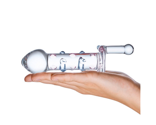 Заказать Небольшой стеклянный фаллос с ручкой Candy Land Juicer - 11,5 см.